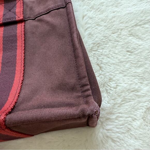 Hermès Fourre Tout Burgundy Canvas Tote Bag Authentic - Picture 6 of 11